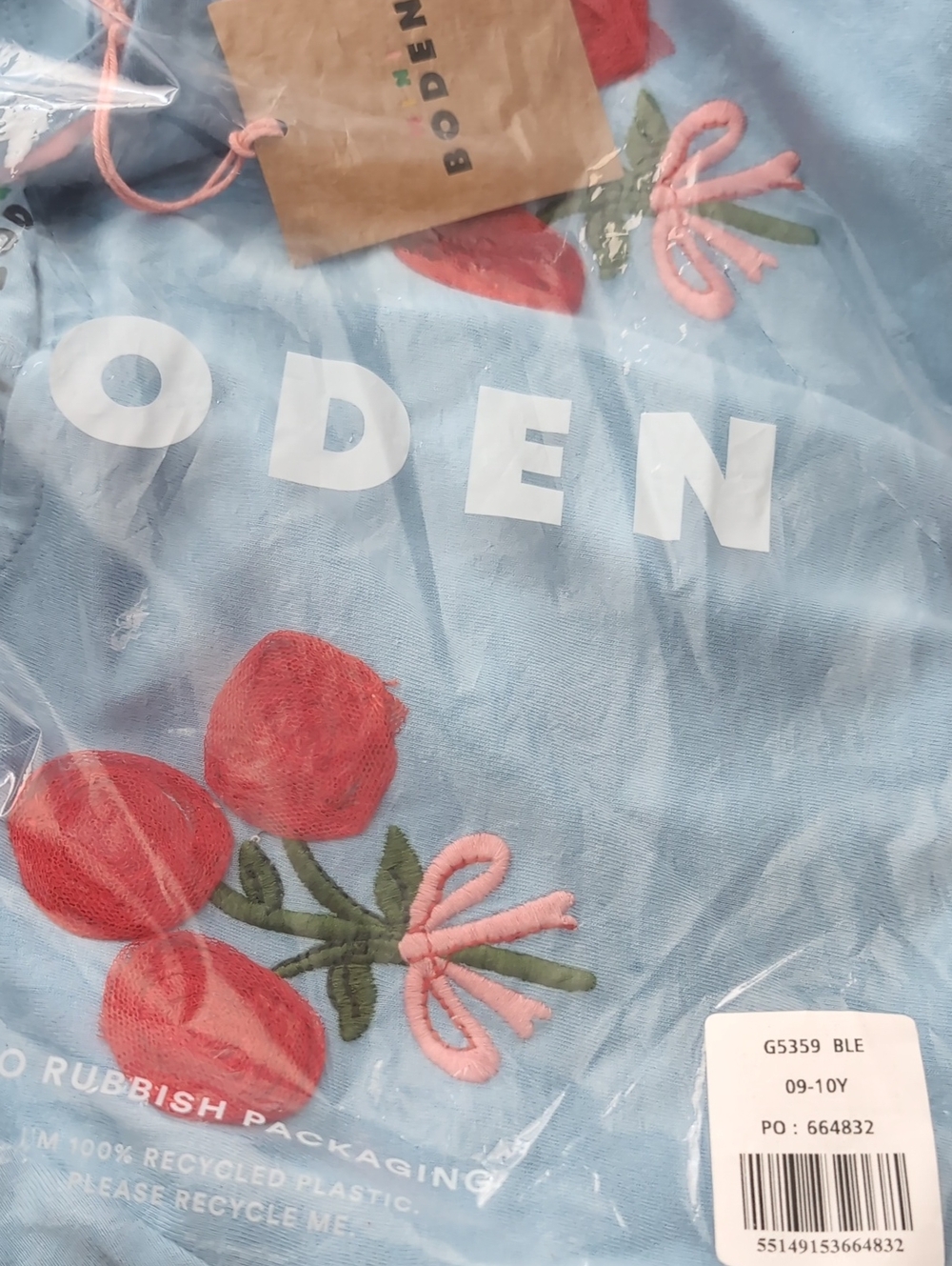Mini Boden Puff Sleeve Superstitch Top- 9-10Y